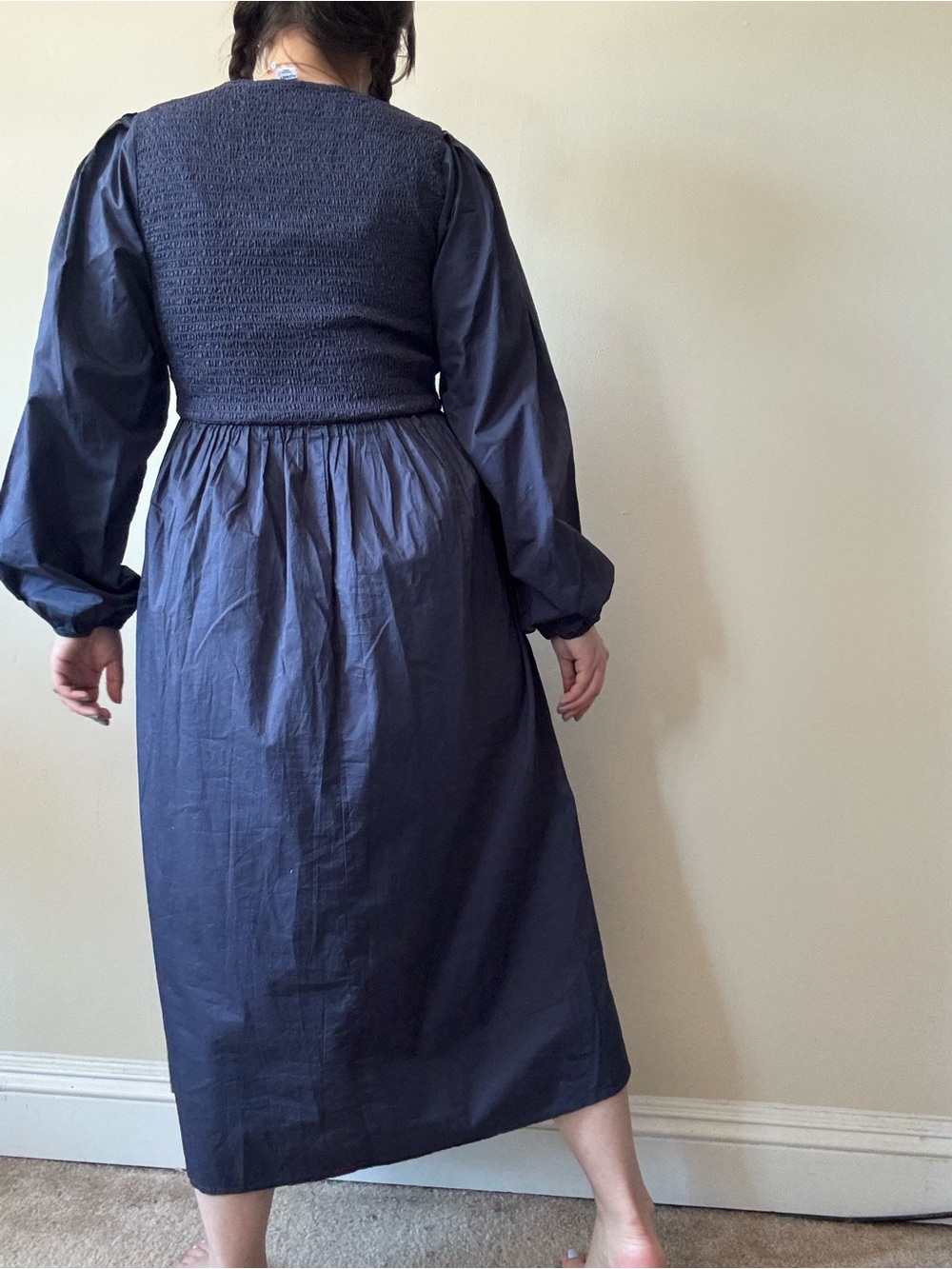 SOLD—Old Navy Navy Smocked Top with Square Neck - Picture 4 of 8
